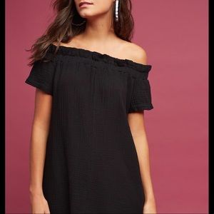 ✨ANTHRO Black Off-the-Shoulder Dress✨